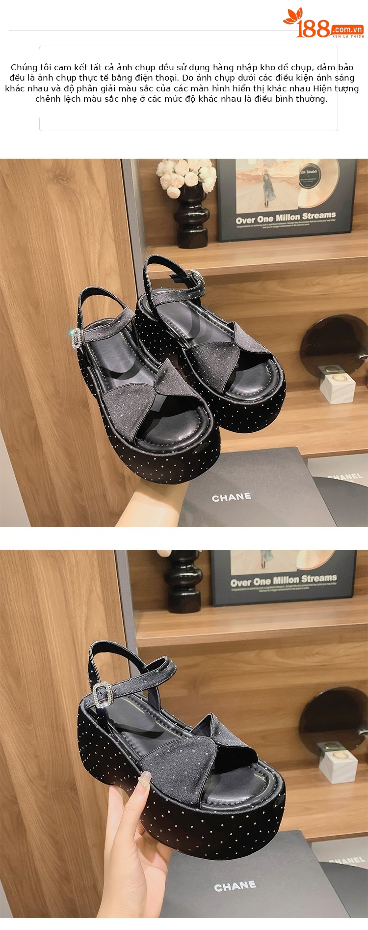 Sandal cao gót nữ đế dày hở mũi kiểu Pháp đính đá phong cách thơm nhỏ quai ngang La Mã gót nhọn — Màu đen, Màu trắng be, Màu mơ chi tiết 7