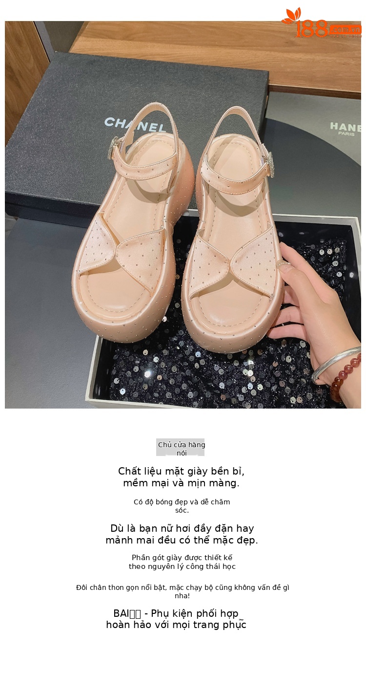 Sandal cao gót nữ đế dày hở mũi kiểu Pháp đính đá phong cách thơm nhỏ quai ngang La Mã gót nhọn — Màu đen, Màu trắng be, Màu mơ chi tiết 1
