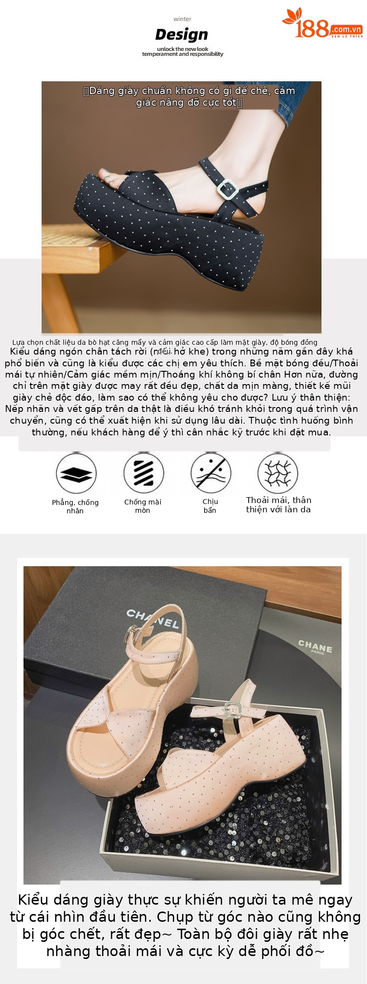 Sandal cao gót nữ đế dày hở mũi kiểu Pháp đính đá phong cách thơm nhỏ quai ngang La Mã gót nhọn — Màu đen, Màu trắng be, Màu mơ chi tiết 3