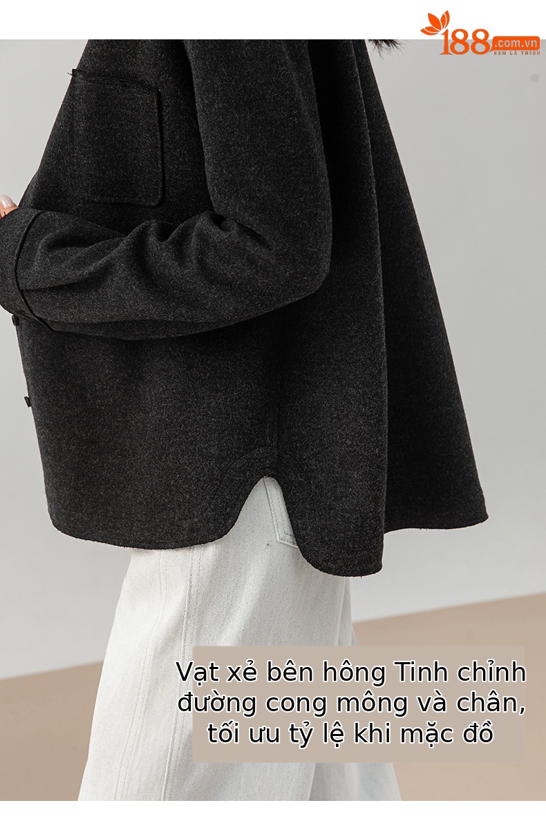 Áo cardigan nữ nhung ấm phong cách lười rộng rãi Xinge – Áo khoác len thu đông cao cấp dễ phối — Màu xám chi tiết 13
