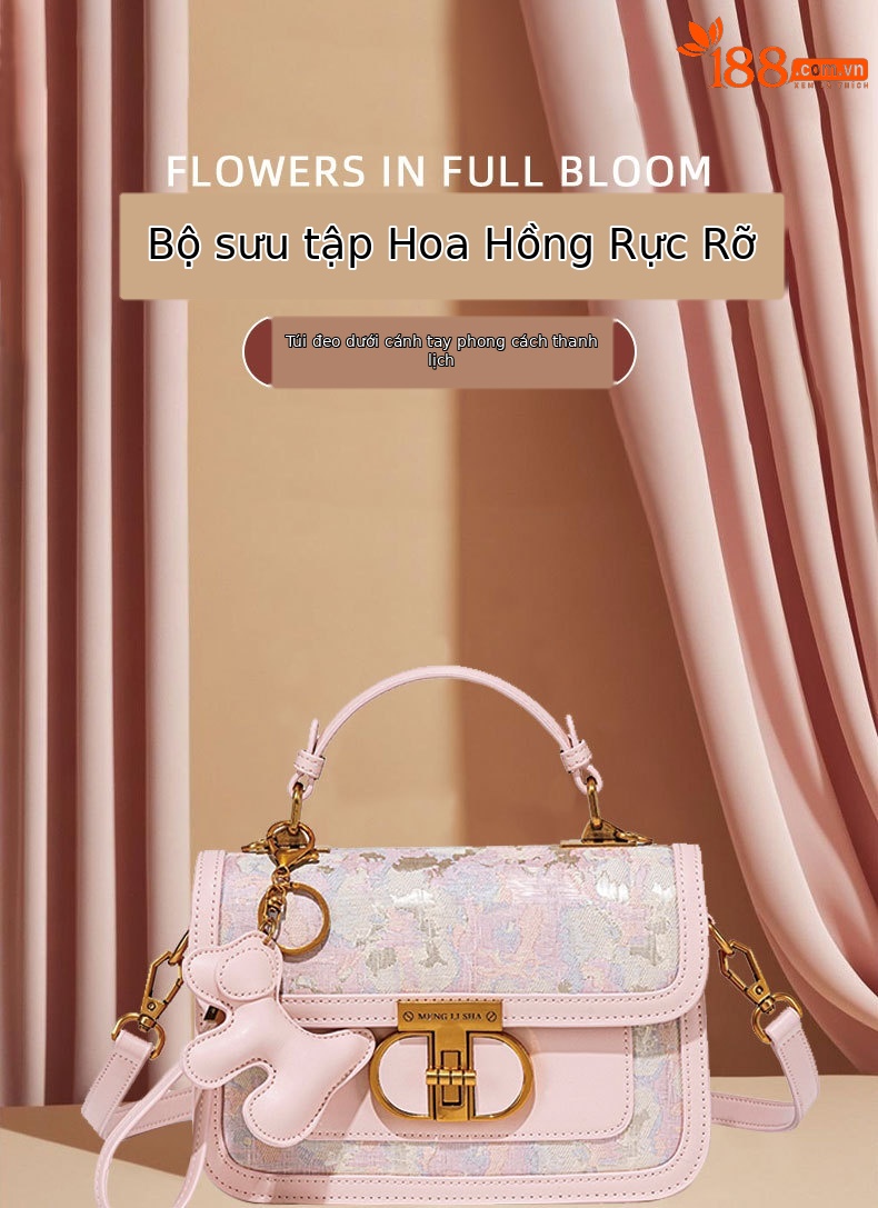 Túi đeo chéo nữ phong cách Hàn Quốc dáng hộp nhỏ, phối màu tương phản, dung tích lớn, quai xích chi tiết 1
