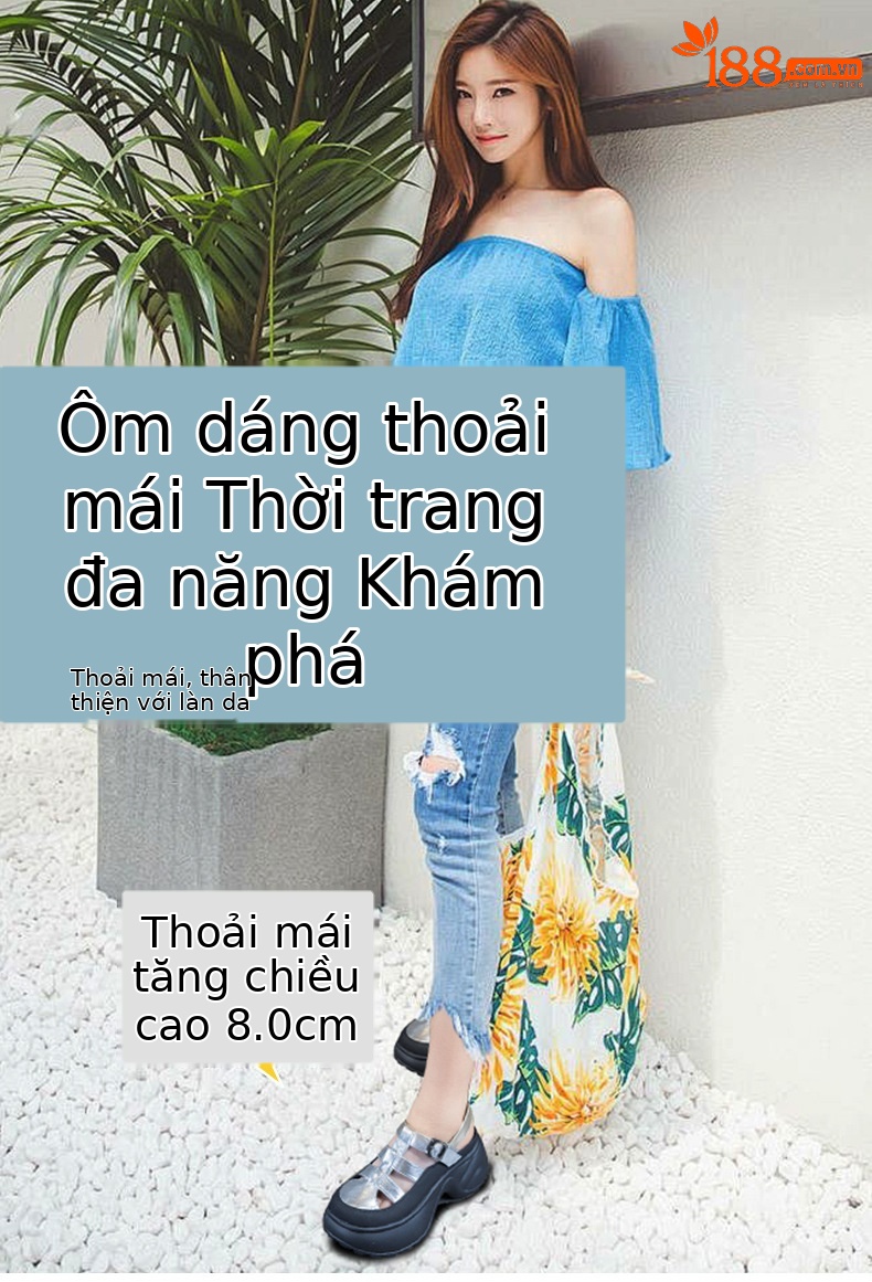 Dép sandal La Mã đế dày nữ quai chữ V, gót thấp tăng chiều cao, thoáng khí hè 2026 — M2905 màu mơ, M2905 màu đen, M2905 màu bạc chi tiết 1