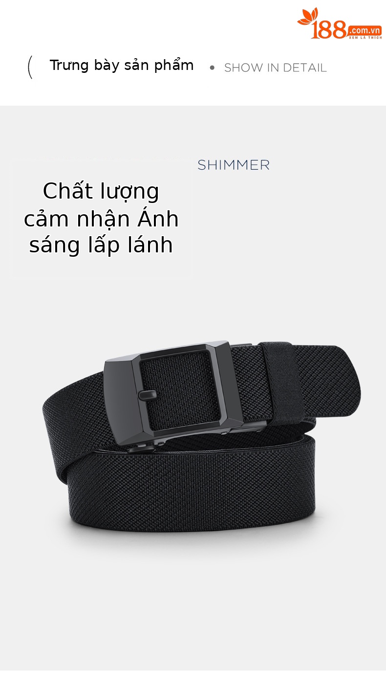 Thắt lưng nam nylon dệt khóa tự động không răng phong cách thể thao chiến thuật — 120cm chi tiết 6