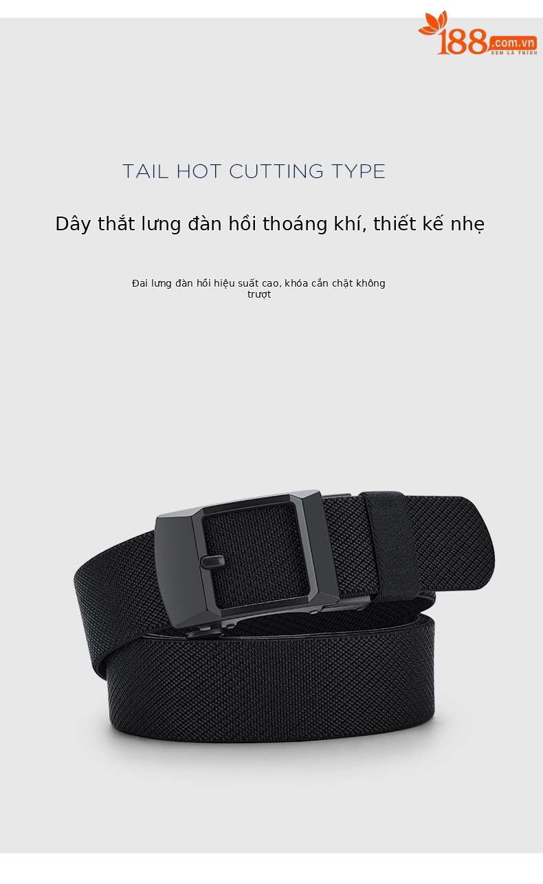 Thắt lưng nam nylon dệt khóa tự động không răng phong cách thể thao chiến thuật — 120cm chi tiết 10