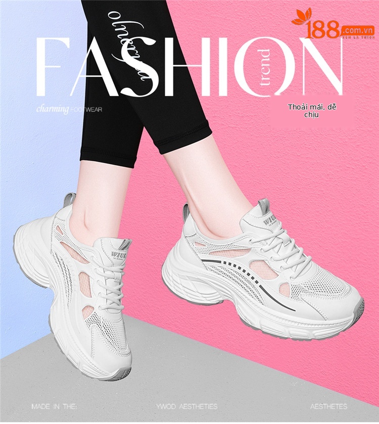 Giày sneaker nữ đế dày mùa hè 2025 đa năng đế mềm êm chân — 7252 gót xanh cao 5cm, 7252 màu xám gót cao 5cm chi tiết 1