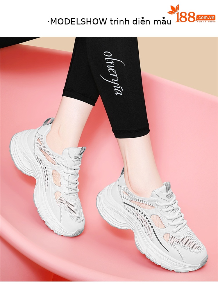 Giày sneaker nữ đế dày mùa hè 2025 đa năng đế mềm êm chân — 7252 gót xanh cao 5cm, 7252 màu xám gót cao 5cm chi tiết 3