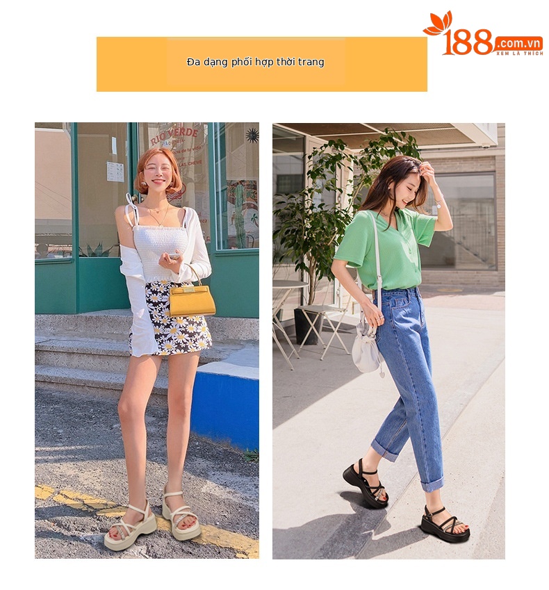 Sandal nữ đế dày đính đá mũi hở quai khóa cài phong cách tiên nữ — M2901 màu đen, M2901 màu be, M2901 màu bạc chi tiết 6