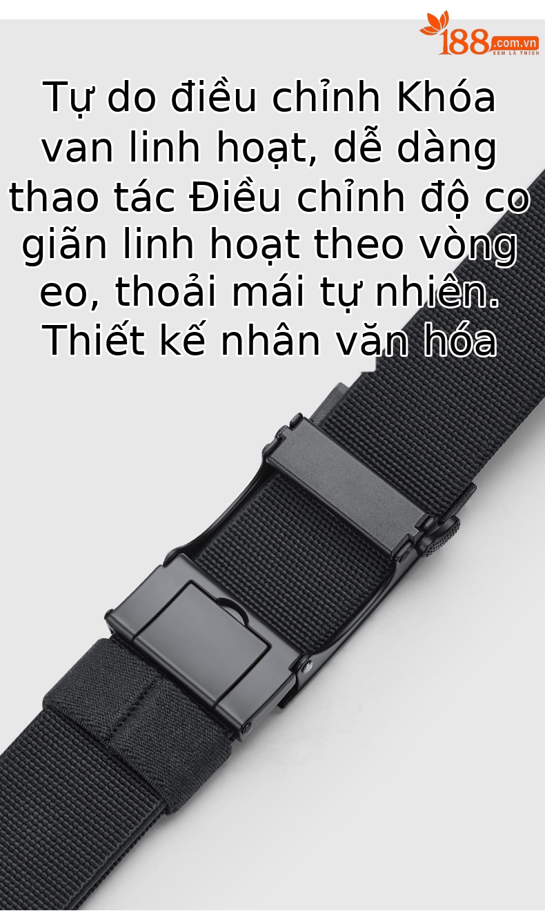 Thắt lưng nam nylon không răng khóa tự động hợp kim co giãn thoáng khí thể thao ngoài trời chi tiết 7