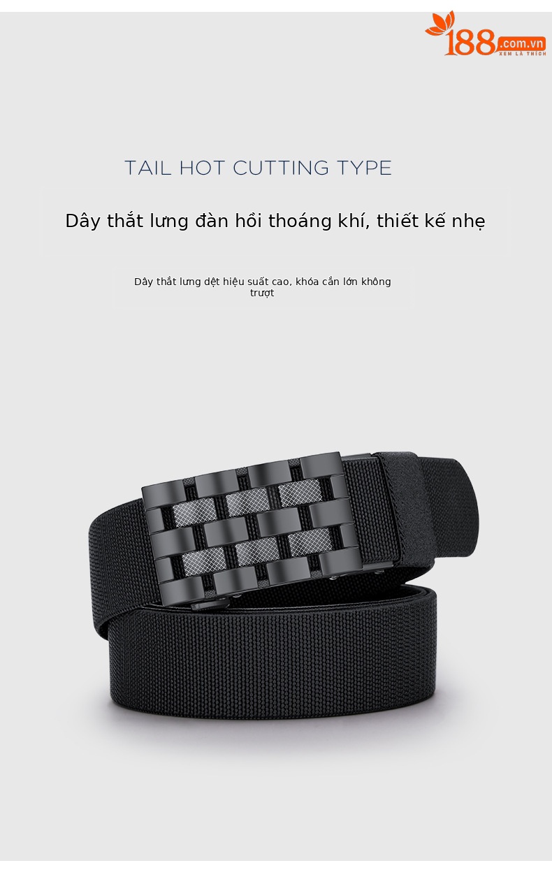 Thắt lưng nam nylon không răng khóa tự động hợp kim co giãn thoáng khí thể thao ngoài trời chi tiết 9