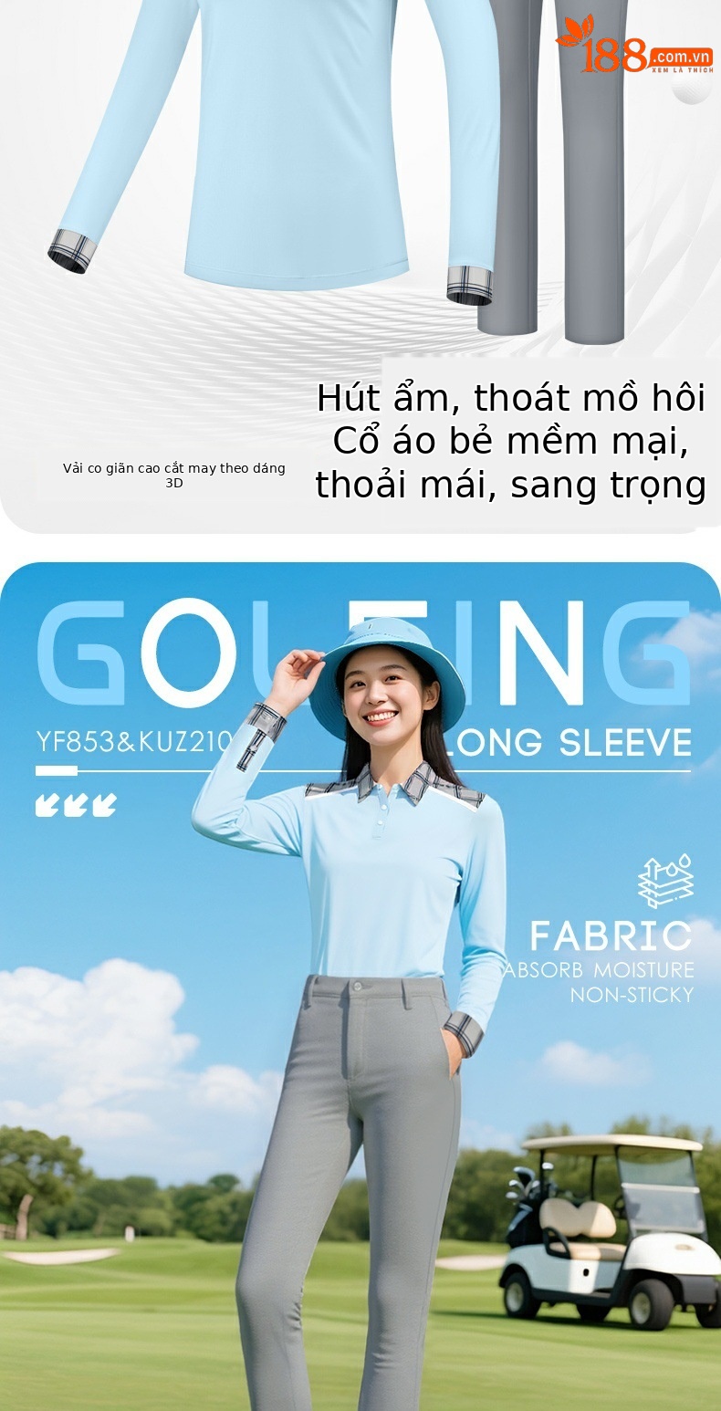 Bộ đồ caddie nữ YF853 KUZ210 gồm áo sơ mi dài tay và quần ca rô — [Áo sơ mi xanh nhạt và quần ca rô xanh xám] Bộ đồ caddie nữ YF853 KUZ210, Nếu bạn cần [cùng phong cách quần áo nam], vui lòng liên hệ với dịch vụ khách hàng để tùy chỉnh, [Áo sơ mi xanh lam nhạt quần ca rô trắng xanh lục] Bộ đồ caddie nữ YF853 KUZ210, [Áo màu xanh nhạt và quần màu xanh nhạt] Bộ đồ caddie nữ YF853 KUZ210 chi tiết 2