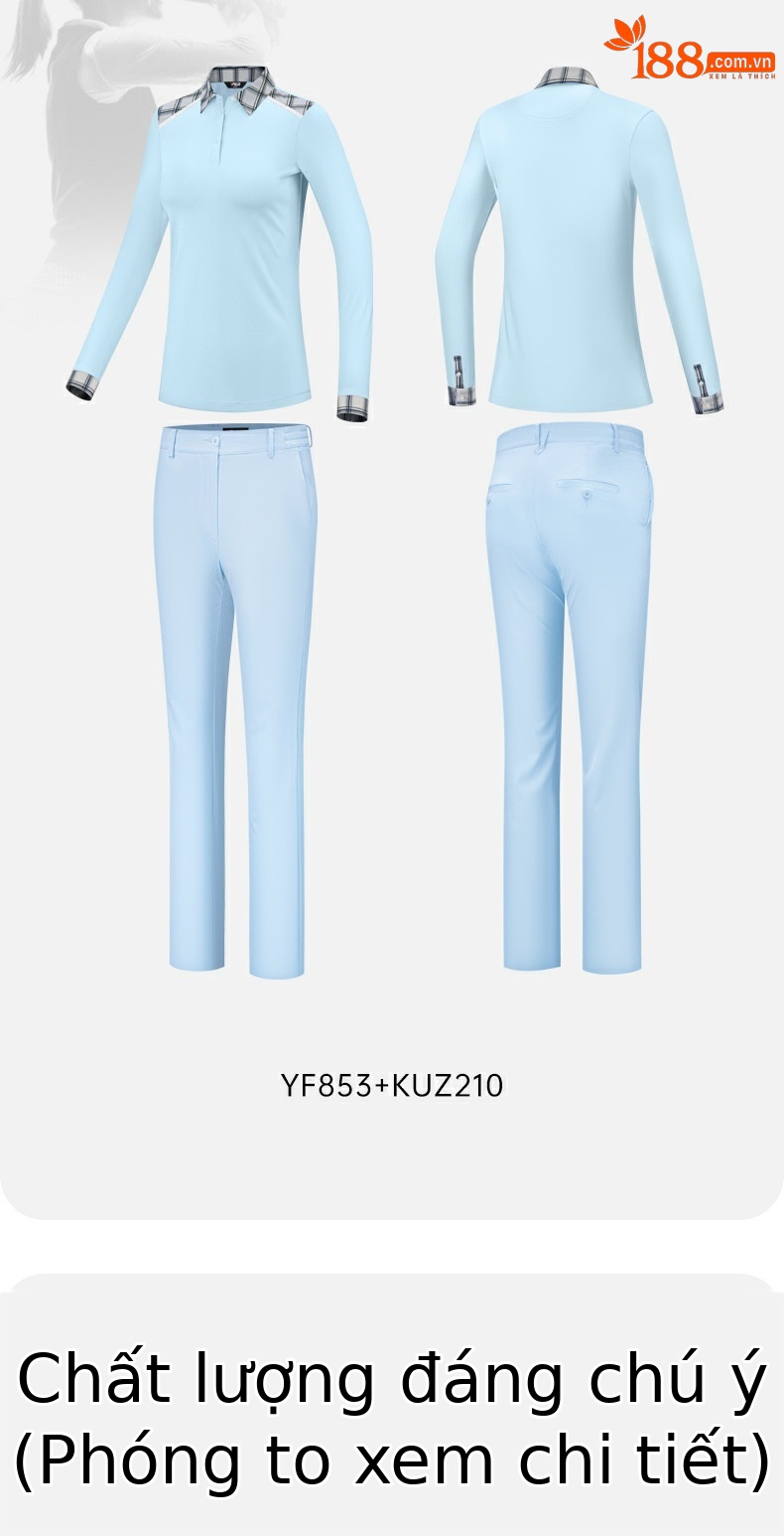 Bộ đồ caddie nữ YF853 KUZ210 gồm áo sơ mi dài tay và quần ca rô — [Áo sơ mi xanh nhạt và quần ca rô xanh xám] Bộ đồ caddie nữ YF853 KUZ210, Nếu bạn cần [cùng phong cách quần áo nam], vui lòng liên hệ với dịch vụ khách hàng để tùy chỉnh, [Áo sơ mi xanh lam nhạt quần ca rô trắng xanh lục] Bộ đồ caddie nữ YF853 KUZ210, [Áo màu xanh nhạt và quần màu xanh nhạt] Bộ đồ caddie nữ YF853 KUZ210 chi tiết 10
