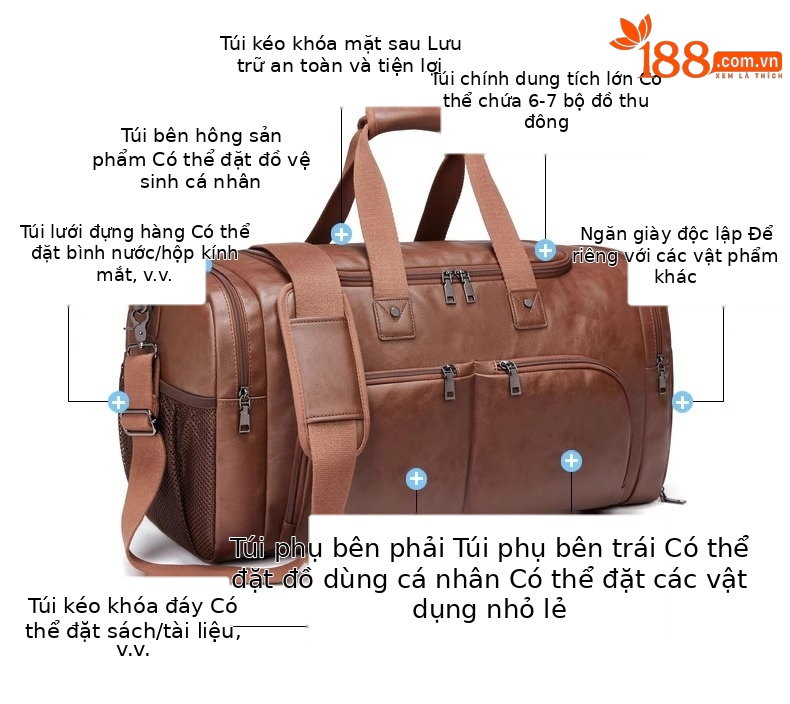 Túi thể thao xách tay nam Emperor Paul ngăn khô ướt dung tích lớn đi công tác du lịch chi tiết 4
