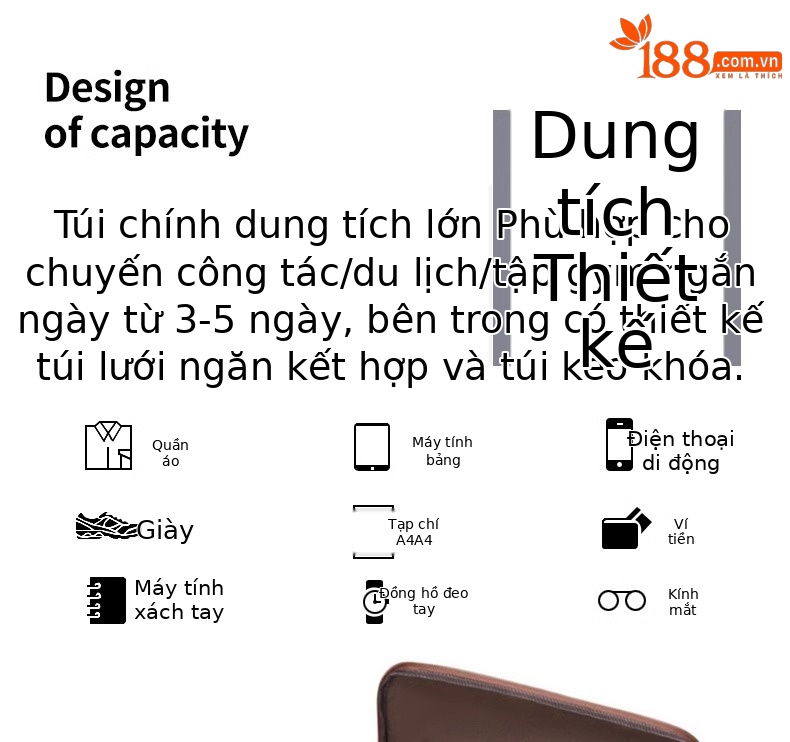 Túi thể thao xách tay nam Emperor Paul ngăn khô ướt dung tích lớn đi công tác du lịch chi tiết 5