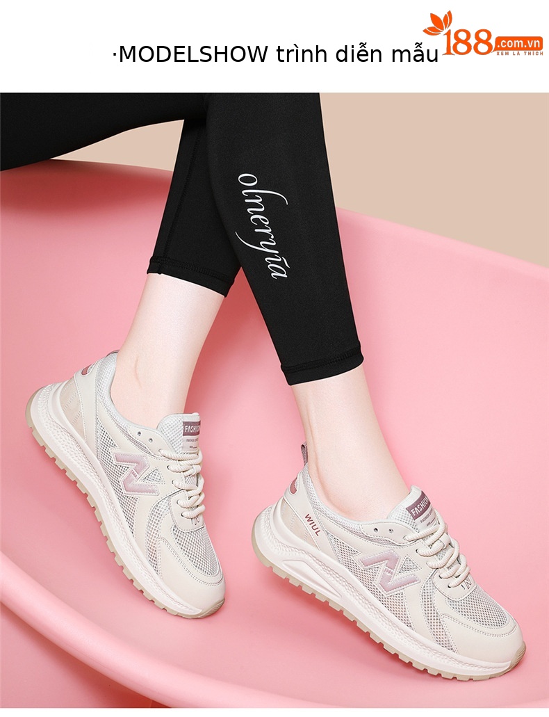 Giày sneaker nữ đế dày lưới thoáng khí mùa hè 2025 — JST 7150m Lưới đơn màu tím, Mạng đơn thẻ JST 7150m chi tiết 3