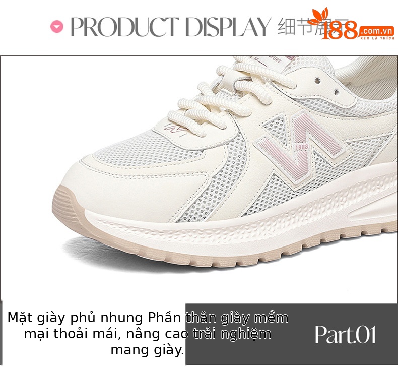 Giày sneaker nữ đế dày lưới thoáng khí mùa hè 2025 — JST 7150m Lưới đơn màu tím, Mạng đơn thẻ JST 7150m chi tiết 15