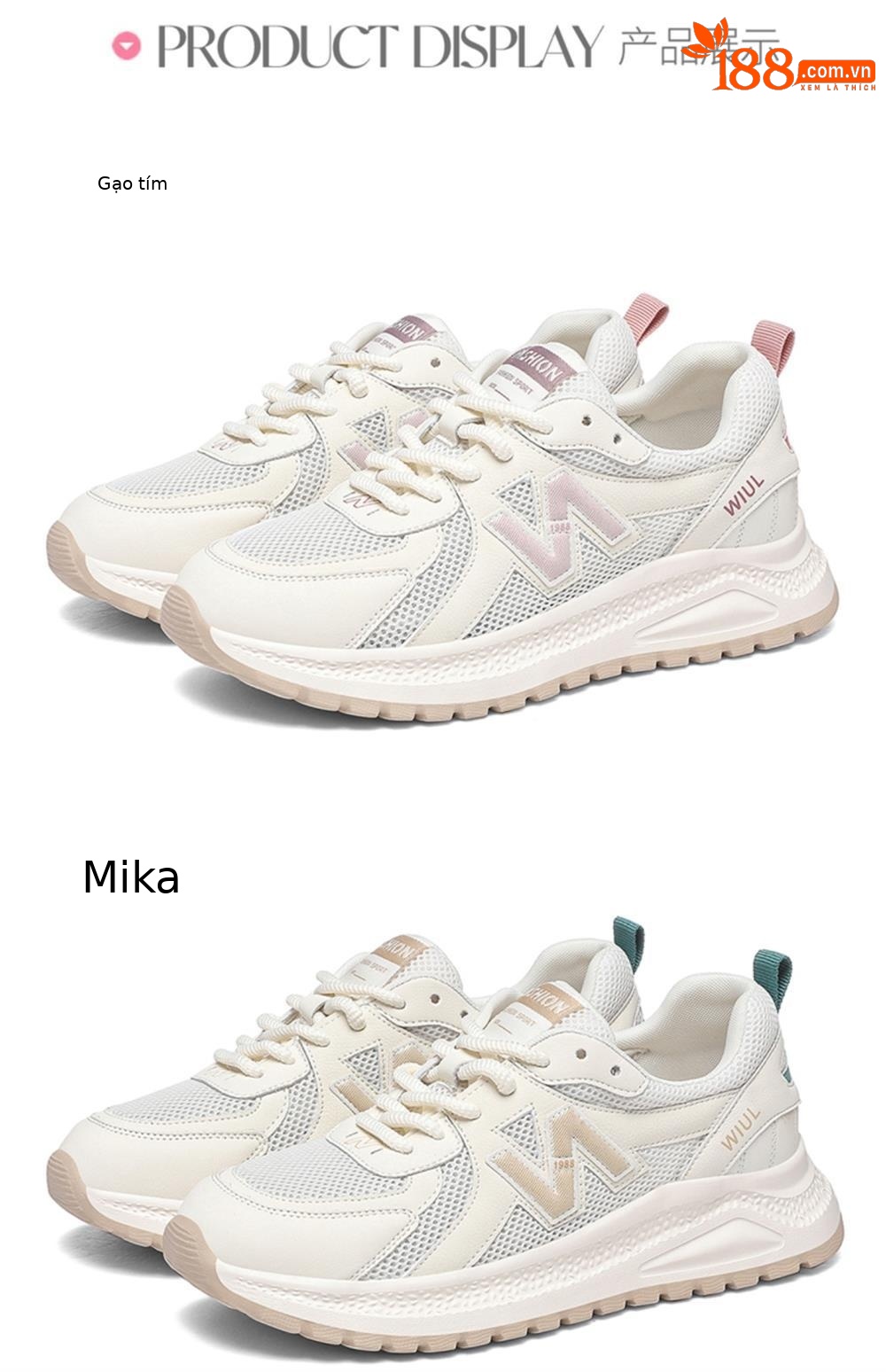 Giày sneaker nữ đế dày lưới thoáng khí mùa hè 2025 — JST 7150m Lưới đơn màu tím, Mạng đơn thẻ JST 7150m chi tiết 18