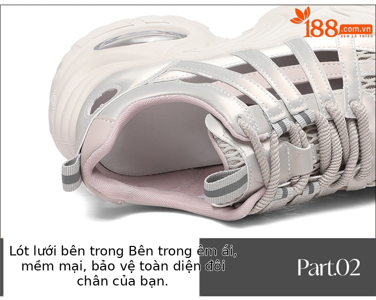 Giày sneaker nữ đế dày lưới thoáng khí phong cách thể thao gót 5 cm — 7234 bột sâm panh cao gót 5cm, 7234 gót trắng cao 5cm chi tiết 16
