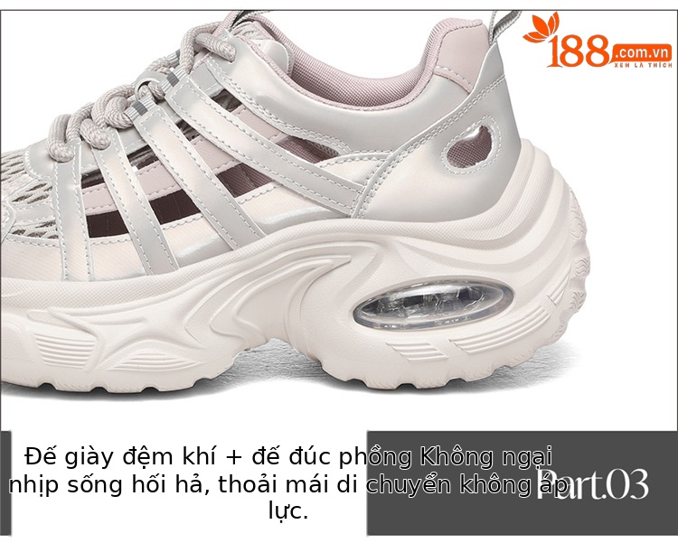 Giày sneaker nữ đế dày lưới thoáng khí phong cách thể thao gót 5 cm — 7234 bột sâm panh cao gót 5cm, 7234 gót trắng cao 5cm chi tiết 17