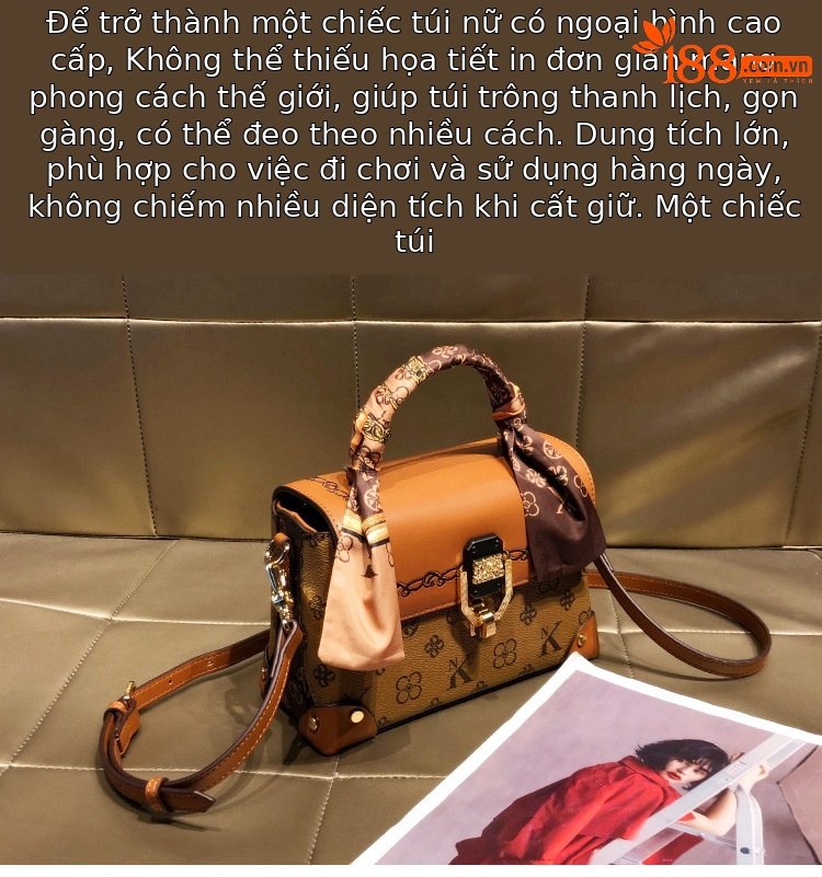 Túi xách tay da thật nữ dáng vuông nhỏ đeo chéo một vai — NK/màu ghép, NK/nâu, Ghép/đen, Giao hàng không kèm hộp quà chi tiết 3