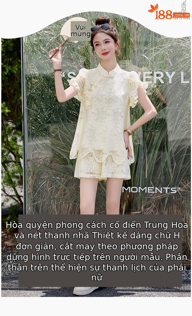 Bộ đồ ren kiểu Trung Quốc mới mùa hè 2025, áo ngắn khóa cài retro hai mảnh — màu xanh lá cây, mơ chi tiết 7