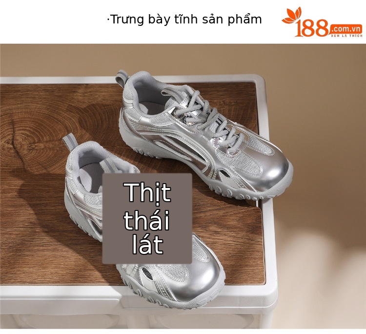 Dép thể thao lưới thoáng khí nữ đế mềm gót 2 cm — 7216 gót bạc cao 2cm, 7216m gót trắng cao 2cm chi tiết 13