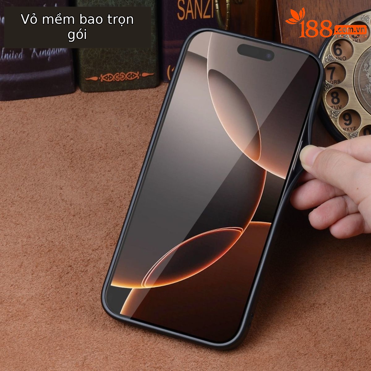 Ốp lưng da bò thật cao cấp cho iPhone 16 Pro Max, 15, 14, 13, 12 – kiểu dáng kinh doanh sang trọng — Đường màu đỏ đen và nhỏ, Đường màu xanh đen và nhỏ, Màu đen có vạch trắng nhỏ màu nâu, Đường trắng nhỏ màu đỏ và đen chi tiết 6