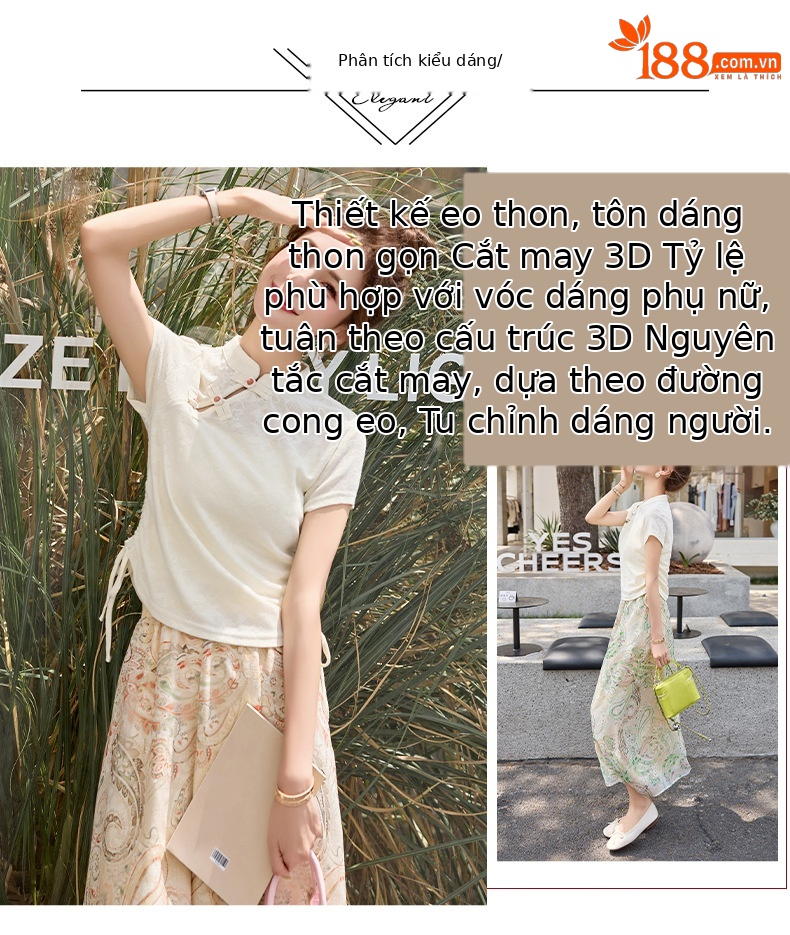 Bộ áo chân váy hai mảnh kiểu Trung Quốc mới hè 2025 phong cách retro — Màu hồng, Màu xanh lá chi tiết 9