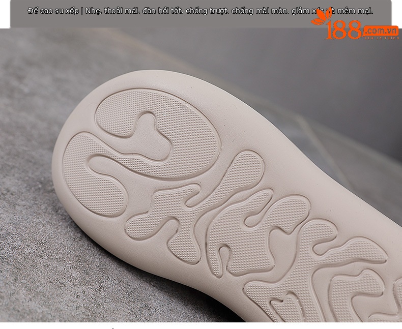 Sandal hở mũi nữ đế độn cao da bò, kiểu La Mã quai mảnh, gót thấp — Màu trắng be chi tiết 7