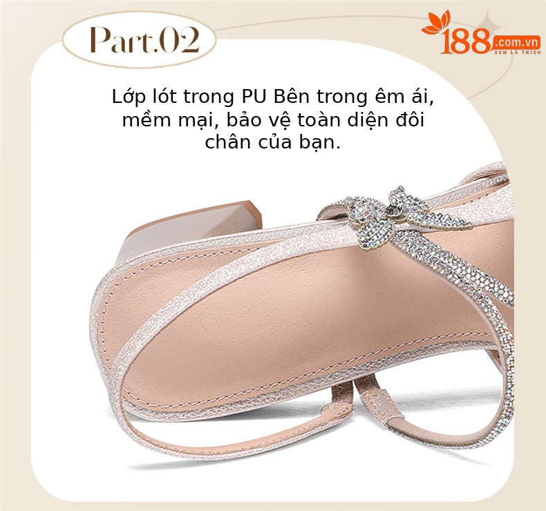 Sandal cao gót nữ quai ngang mũi nhọn đính đá phong cách tiên nữ mùa hè 2025 — JST 7117 màu đen, JST 7159 màu sâm panh, JST 1957 quả mơ, JST 7159 bạc chi tiết 11