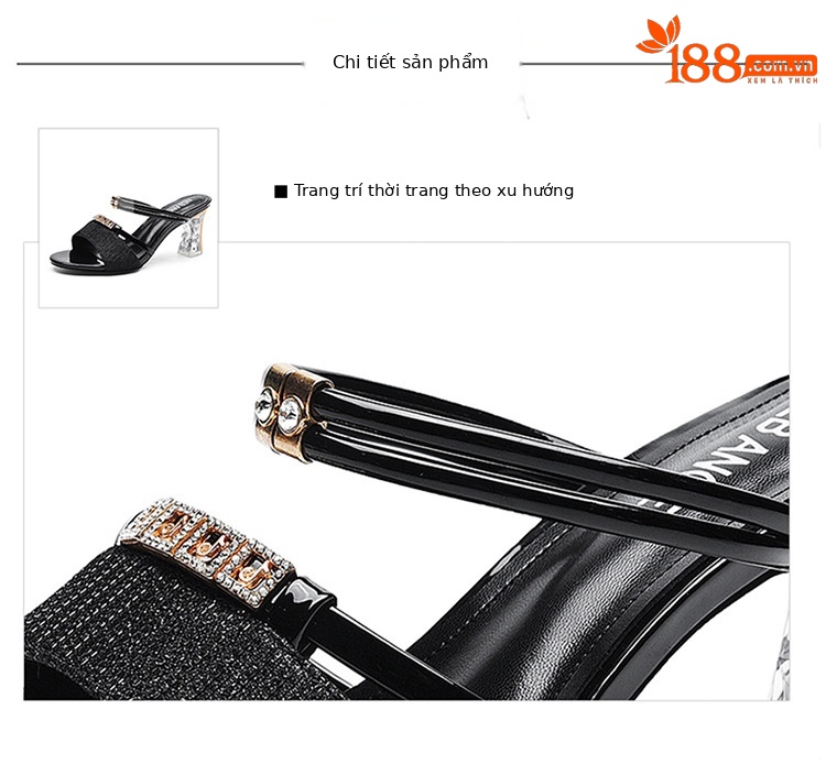 Sandal cao gót nữ hở mũi 7 cm, quai ngang mảnh, đế mềm, thiết kế 2 kiểu — L7062 [vàng] chiều cao gót 7CM, L7062 [Đen] Chiều cao gót 7CM chi tiết 15