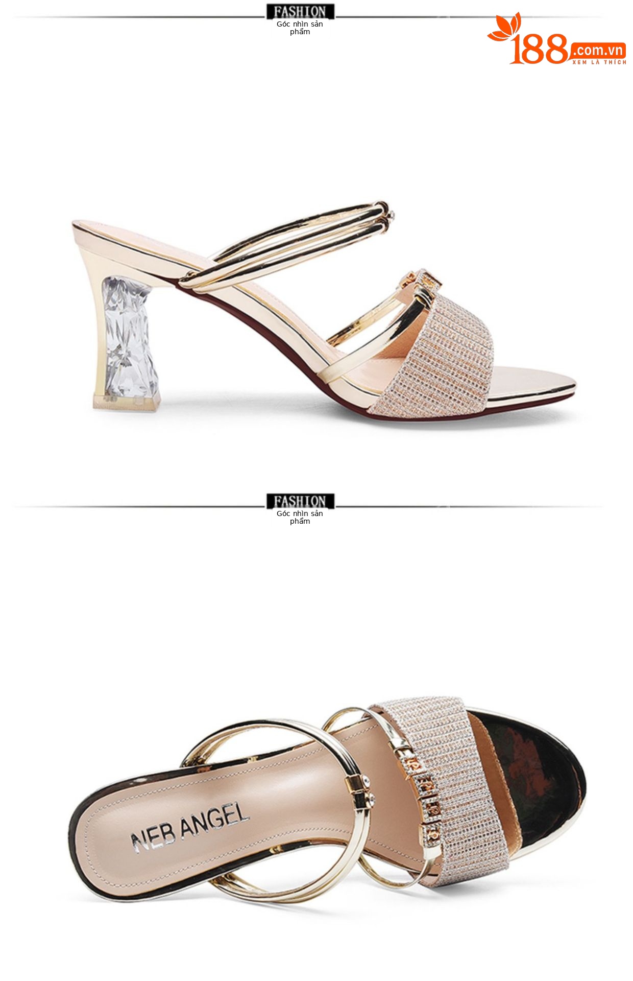 Sandal cao gót nữ hở mũi 7 cm, quai ngang mảnh, đế mềm, thiết kế 2 kiểu — L7062 [vàng] chiều cao gót 7CM, L7062 [Đen] Chiều cao gót 7CM chi tiết 21