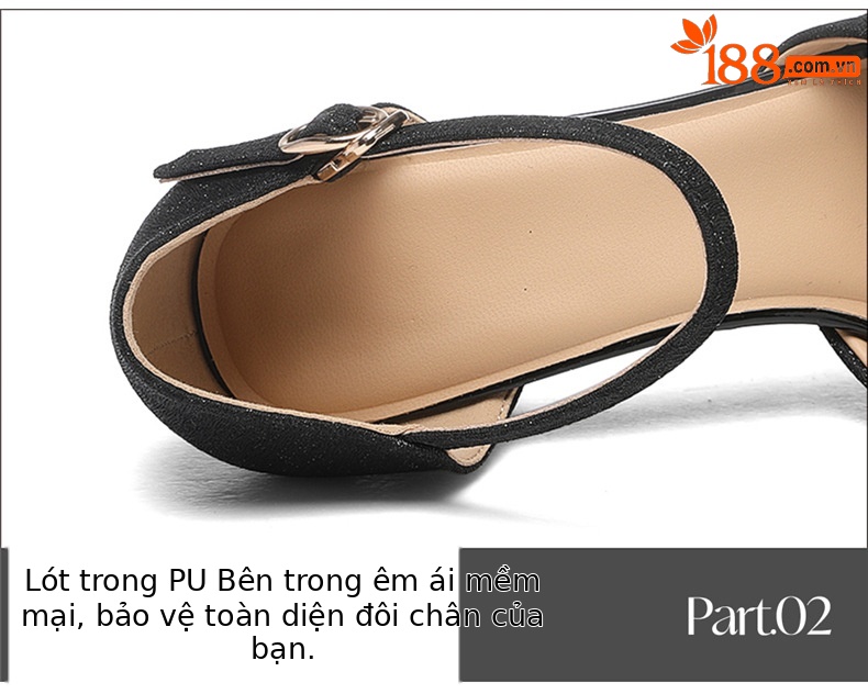 Sandal cao gót nữ da thật mũi nhọn thêu hoa quai ngang gót 6 cm — JST 7121 gót đen cao 6cm, JST 7159 gót bạc cao 4.5cm, JST 7159 Champagne Chiều cao gót 4.5cm, JST 7121m màu Chiều cao gót 6cm chi tiết 1