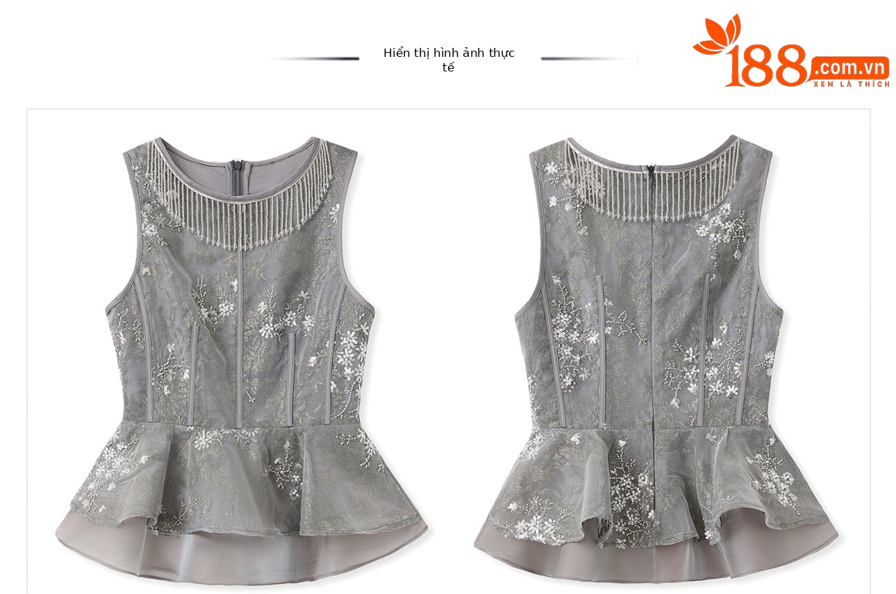 Áo hai dây nữ thêu đính hạt jacquard phong cách Tân Trung Hoa — áo vest chi tiết 3