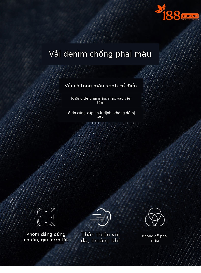 Áo khoác denim sọc hai mặt kiểu Chanel dáng rộng cho nữ — màu xanh chi tiết 6