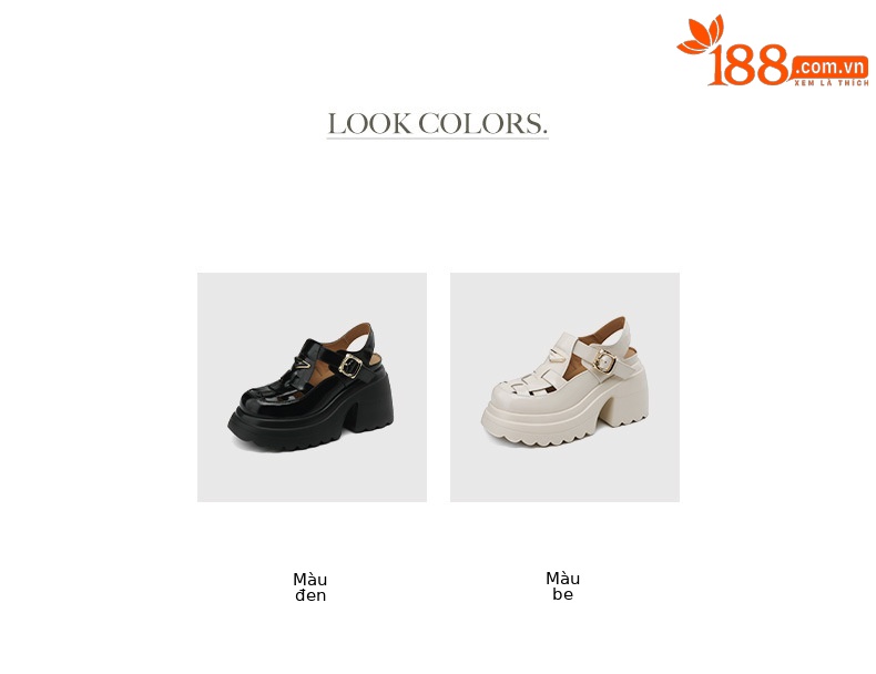 Sandal bít mũi đế độn cao 10cm phong cách La Mã dệt kim hở gót cho nữ — Màu be, Màu đen chi tiết 5