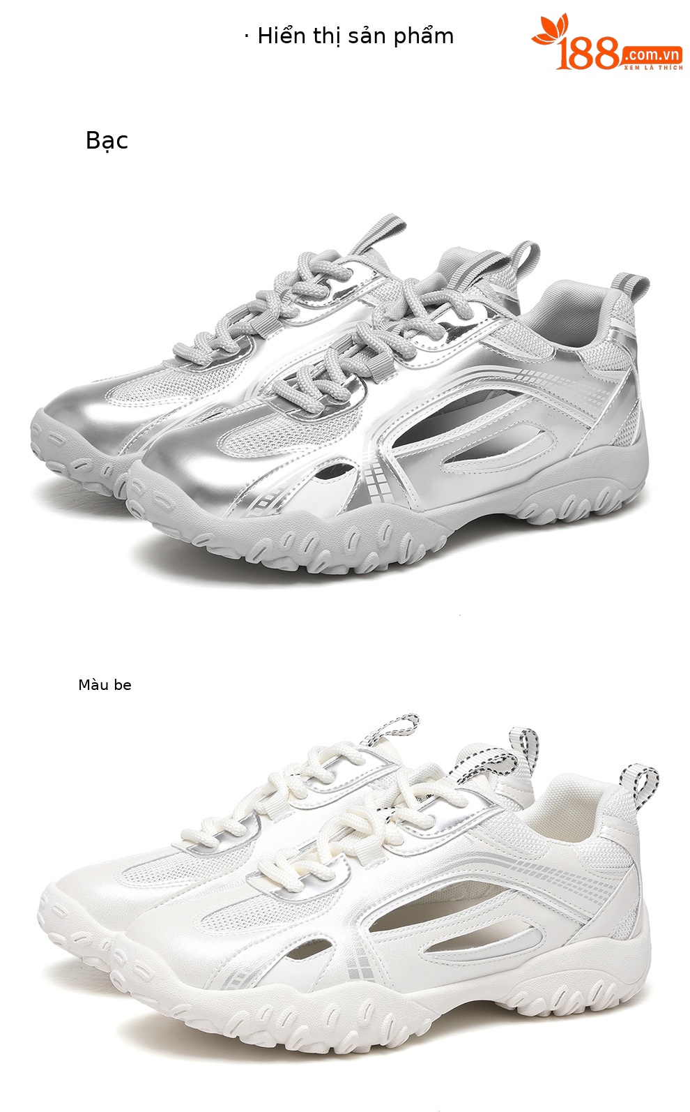 Giày sneaker nữ lưới rỗng thoáng khí mùa hè 2025 — JST 7216m màu, JST 7216 bạc chi tiết 18