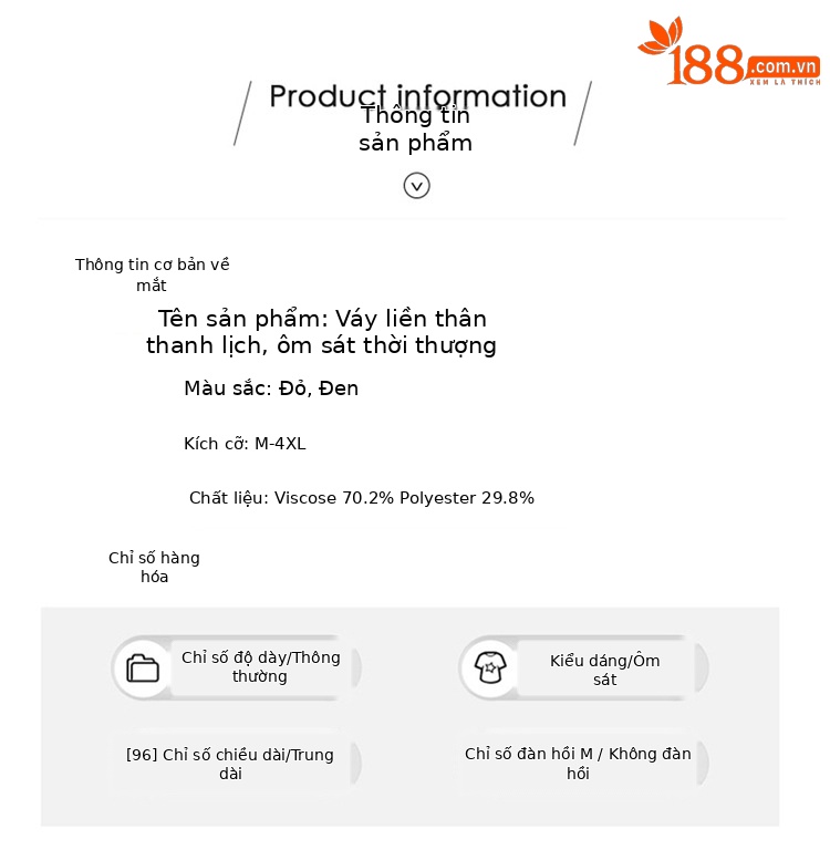 Đầm suông nữ midi che bụng eo màu trơn NI510 — Màu đen, Màu đỏ chi tiết 11