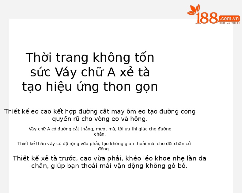 Chân váy denim Lyocell nữ cạp cao dáng A xẻ tà dài trung bình — màu xanh chi tiết 3