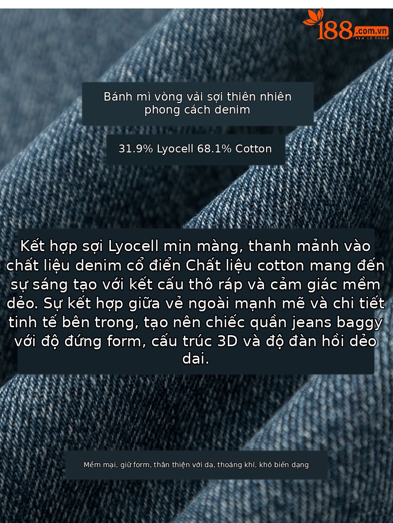 Chân váy denim Lyocell nữ cạp cao dáng A xẻ tà dài trung bình — màu xanh chi tiết 6
