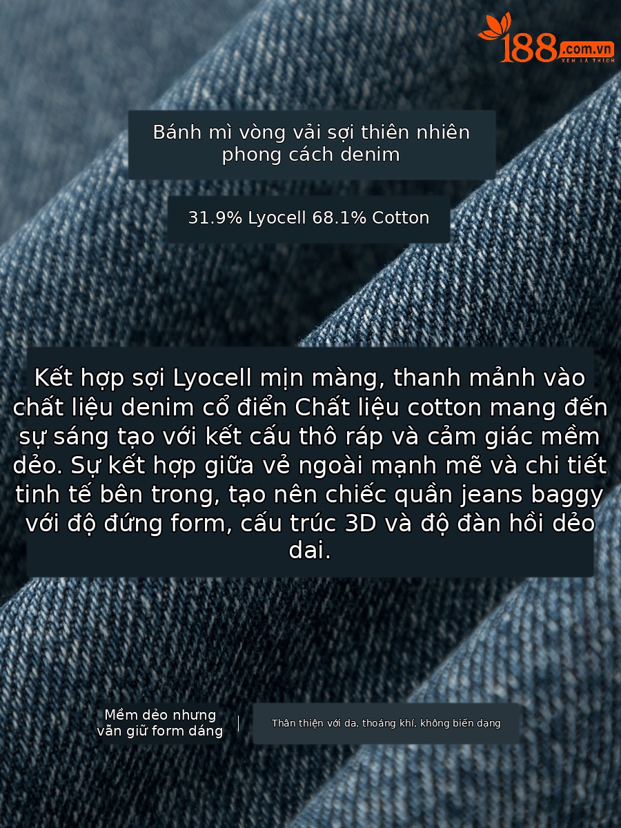 Chân váy denim Lyocell nữ cạp cao dáng A xẻ tà dài trung bình — màu xanh