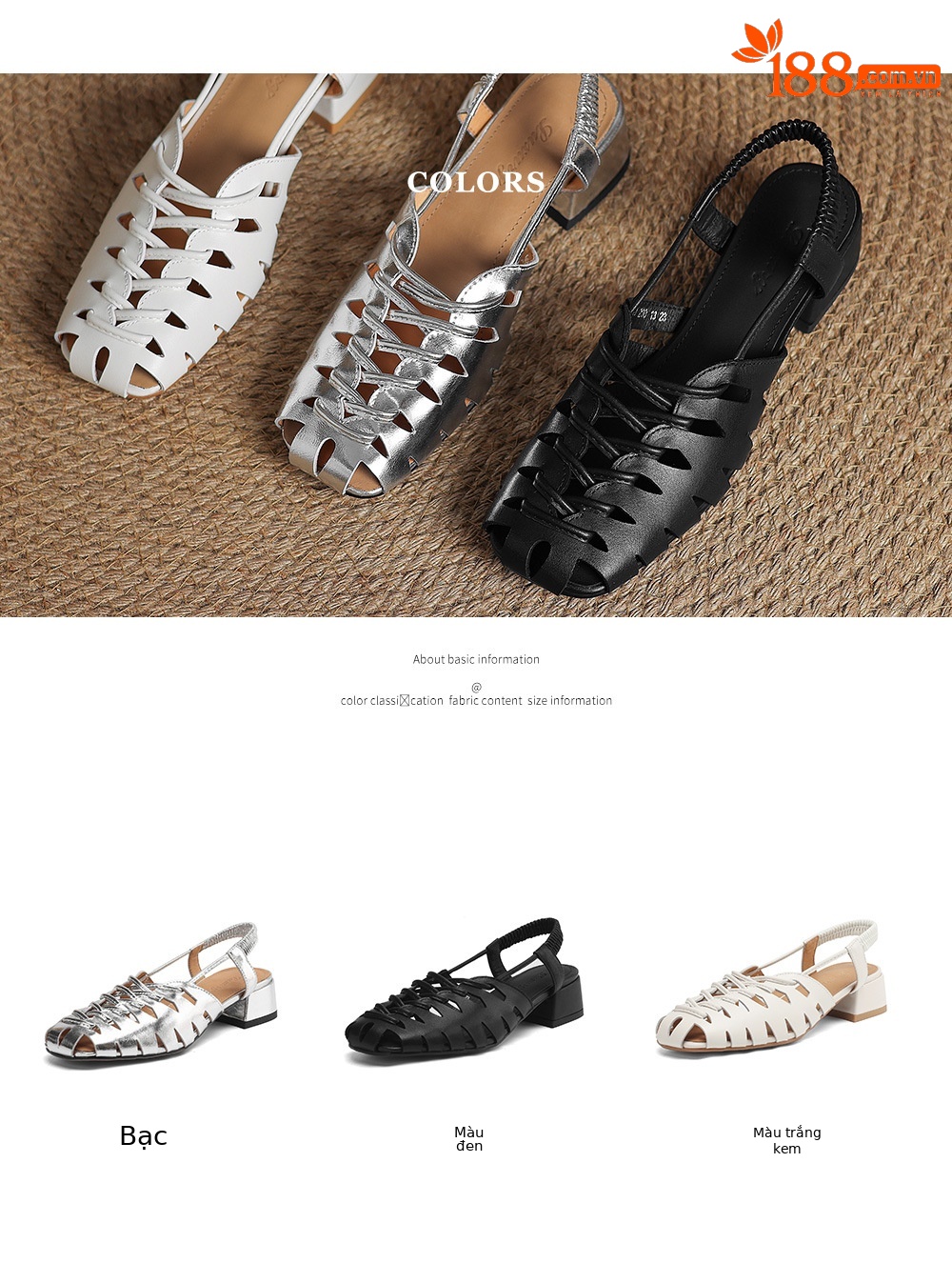 Dép sandal nữ da cừu bện mũi kiểu Pháp, gót thấp, quai chữ V đa năng — đen chi tiết 6