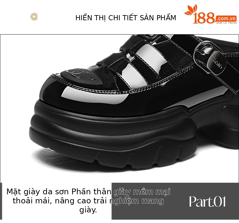 Dép sandal nữ quai chữ V đế xuồng dày 5 cm, phong cách La Mã, mũi kín, kiểu lười khoét lỗ — JST 7131 màu đen, JST 7131m màu chi tiết 15