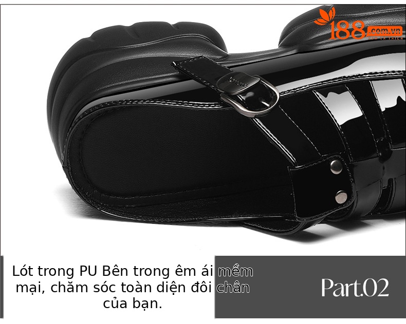 Dép sandal nữ quai chữ V đế xuồng dày 5 cm, phong cách La Mã, mũi kín, kiểu lười khoét lỗ — JST 7131 màu đen, JST 7131m màu chi tiết 16