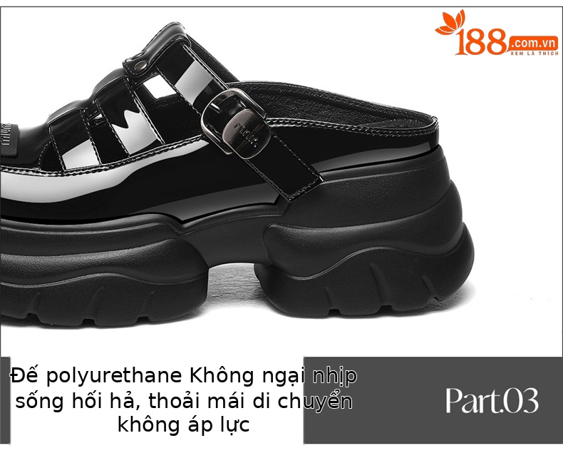Dép sandal nữ quai chữ V đế xuồng dày 5 cm, phong cách La Mã, mũi kín, kiểu lười khoét lỗ — JST 7131 màu đen, JST 7131m màu chi tiết 17