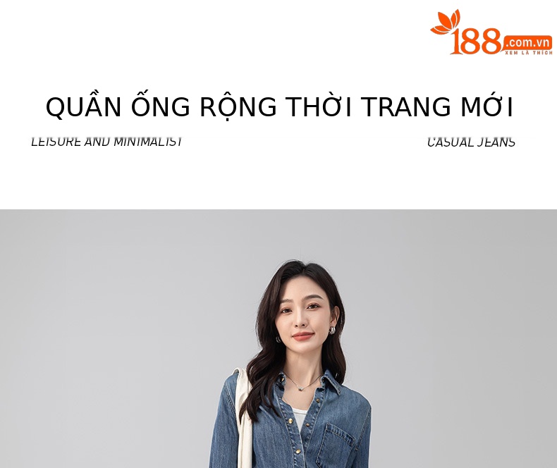 Quần jeans ống rộng chuông Xinge cạp cao dáng xòe nhẹ dài chấm đất — màu xám trắng chi tiết 1