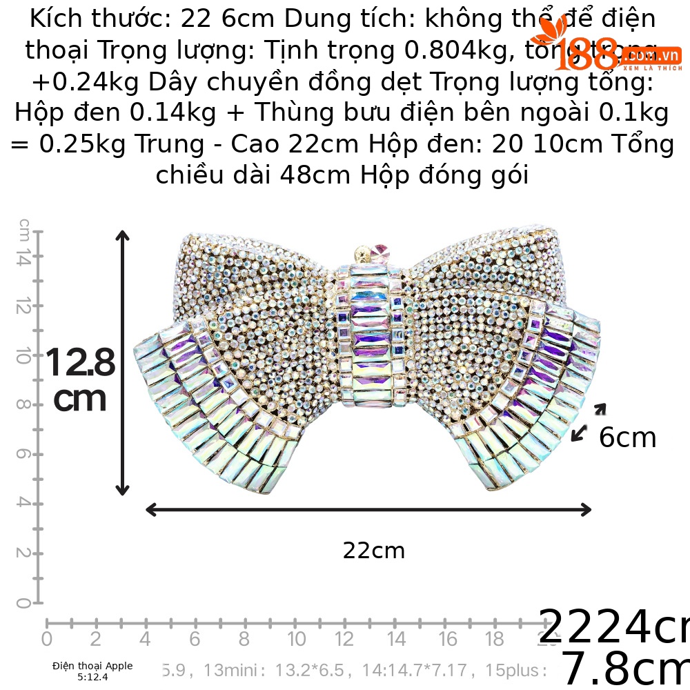 Túi clutch dạ hội đính kim cương kiểu mới — Màu tím huyền ảo, Vàng AB, Bạc AB, Nền vàng kim cương trắng chi tiết 2