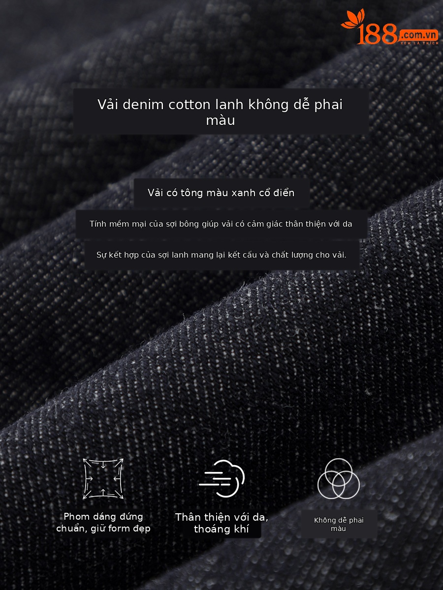 Quần jean ống rộng hình kén cotton-lan màu xanh cổ điển nữ phiên bản hẹp — màu xanh denim