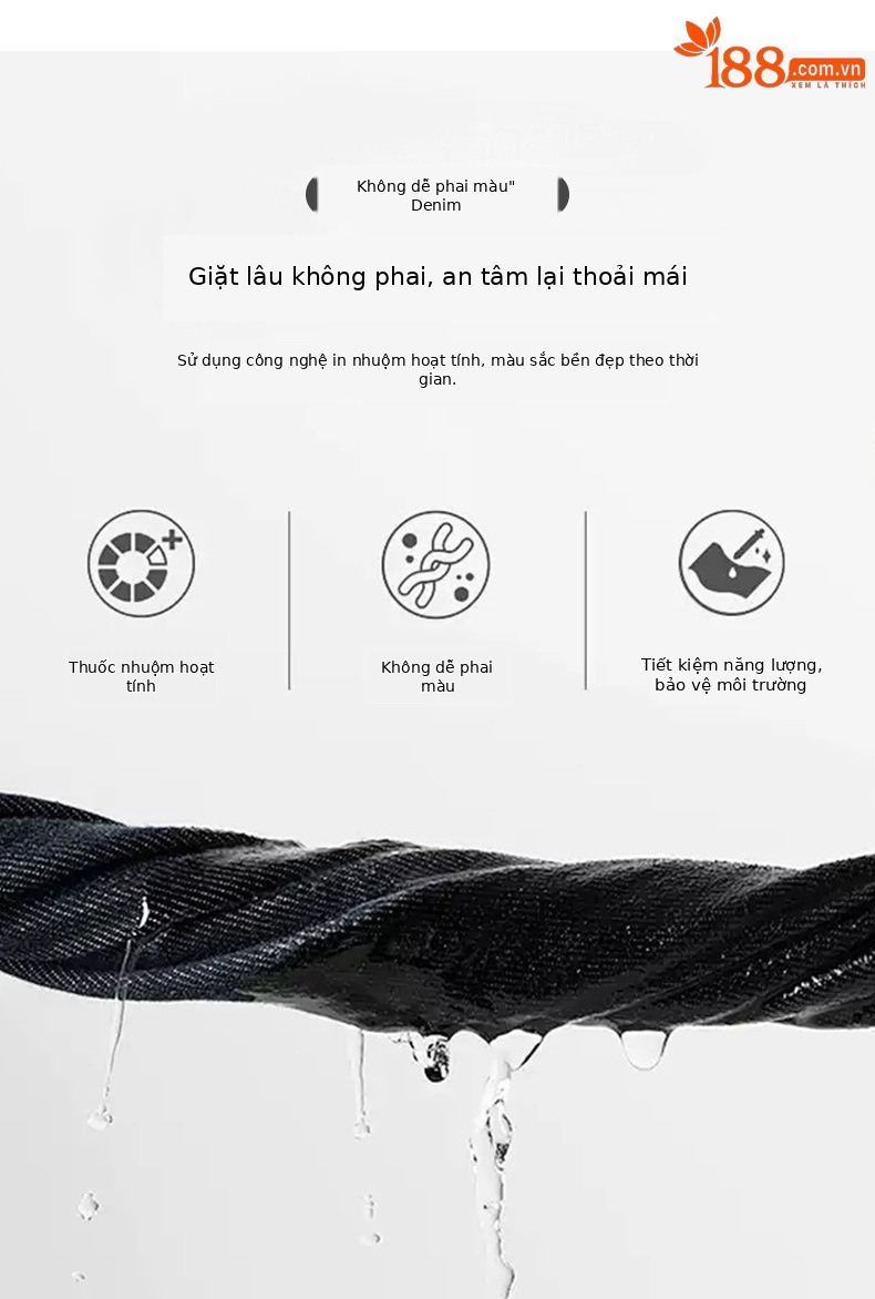 Quần jean ống rộng hình kén cotton-lan màu xanh cổ điển nữ phiên bản hẹp — màu xanh denim chi tiết 7