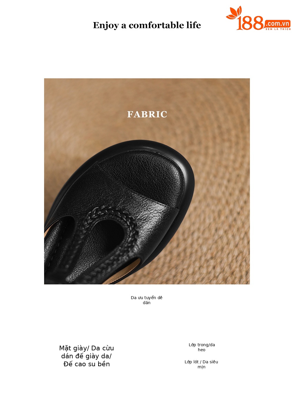 Sandal La Mã cao gót mùa hè size lớn 34-41, đế xuồng gót dày, mũi hở, chất liệu dệt — đen chi tiết 4