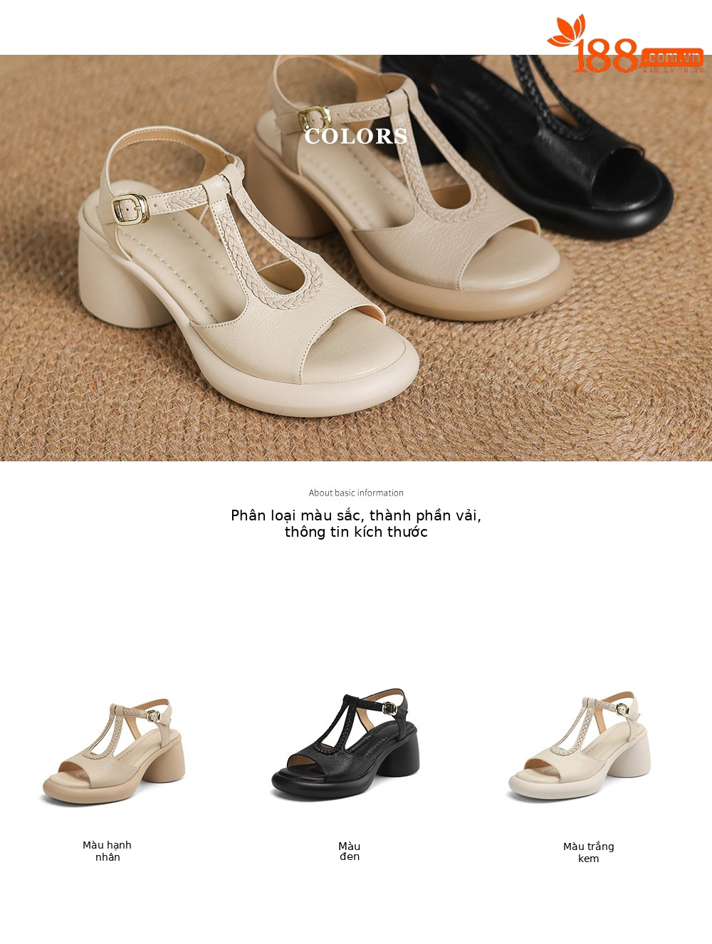 Sandal La Mã cao gót mùa hè size lớn 34-41, đế xuồng gót dày, mũi hở, chất liệu dệt — đen chi tiết 6